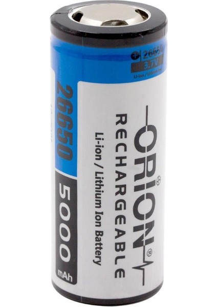 5 Adet Orion 26650 3.7V 5000MAH Şarj Edilebilir Li-Ion Pil