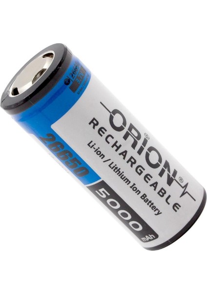 5 Adet Orion 26650 3.7V 5000MAH Şarj Edilebilir Li-Ion Pil