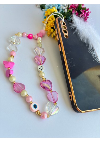 Renkli Boncuklu Kalpli Emojili Telefon ve Çanta ı modelleri