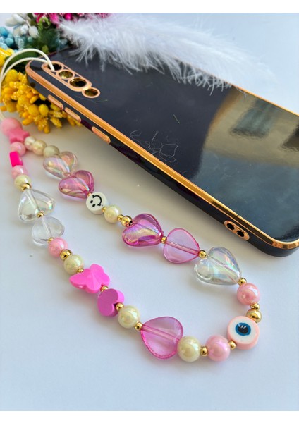 Renkli Boncuklu Kalpli Emojili Telefon ve Çanta ı indirimleri