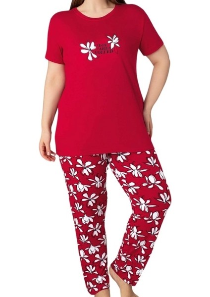 Kadın Bisiklet Yaka Düğmesiz Battal Kesim Viskon Yazlık Kısa Kol Cepli Büyük Beden Pijama Takımı modelleri