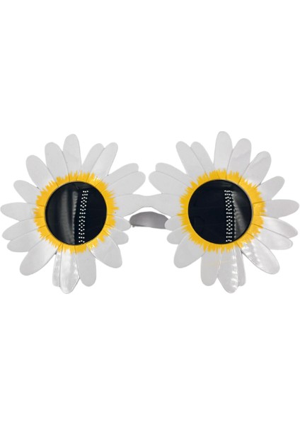 Parti Gözlükleri Papatya Çerçeveli beyaz sarı
