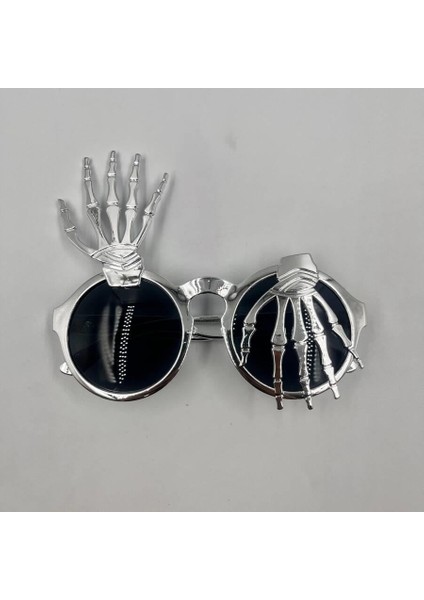 Parti Gözlükleri İSKELET TEMALI PARMAKLI GÜMÜŞ