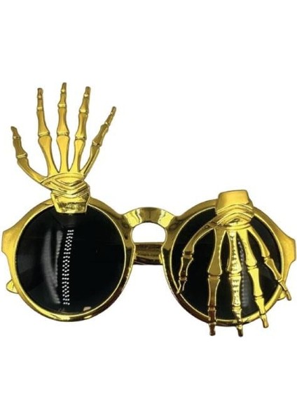Parti Gözlükleri İSKELET TEMALI PARMAKLI GOLD
