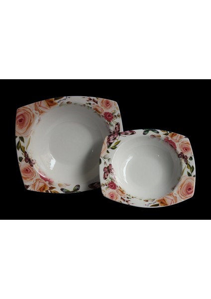 Dijital Baskılı 2'li Derin Kare Salata Kasesi 29CM 24CM fiyatları
