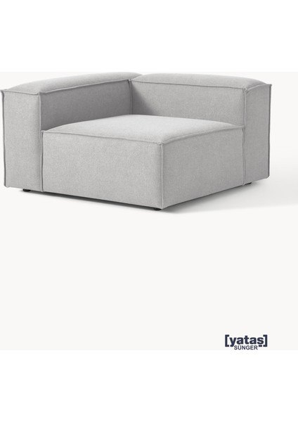 Most Mollis Köşe Modül Berjer Silinebilir 32 Gri Keten Kumaş Yataş Sünger (Evinize Teslim)