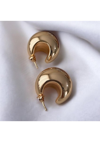 Xupıng Gold Renkli Kalın Halka Çelik Küpe fiyatları