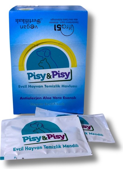 Pisy&pisy Evcil Hayvan Hipoalerjenik Temizleme Mendili
