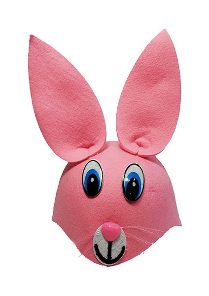 Pembe Renk Kulaklı Tavşan Şapkası Hayvan Şapkası