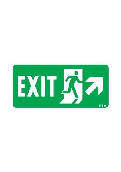 Exit Sağ Yukarı Uyarı Levhası 17,5X25 KOD:959