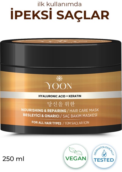 Saç Bakım Maskesi, 360° Yoğun Onarıcı Keratin ve Hyaluronic Asit İçeren Besleyici Saç Maskesi