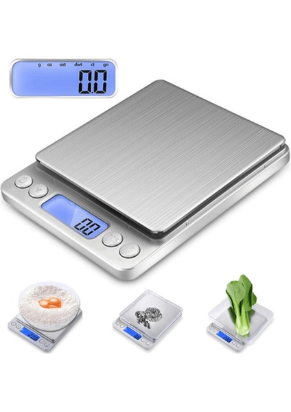 Pratik Dijital Hassas Mutfak Terazisi Hassas Tartı 2000 Gr./0.1 Gr. Hassasiyet ( Lisinya )