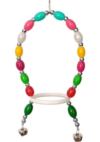 Renkli Boncuklu Oval Papağan Salıncağı 13-22 cm Renkli