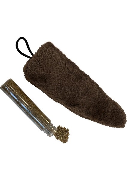 Kedi Oyuncağı Kedi Otlu Peluş Kuyruk 18-20 cm Kahverengi
