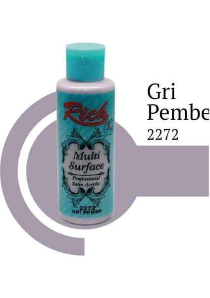 Rich Multi Surface 2272 Gri Pembe Akrilik Boya 130 cc