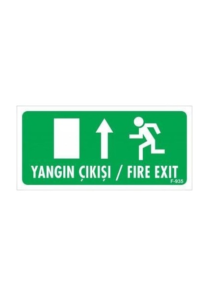 Yangın Çıkışı Yukarı Uyarı Levhası 17,5X25 KOD:935