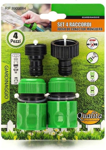 4 Parça Bahçe Su Hortumu Bağlantı Aparatı 1/2" + 2 indirimleri