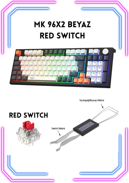 MKP98-10 Farklı Rainbow Aydınlatma-Mekanik Gaming Klavye