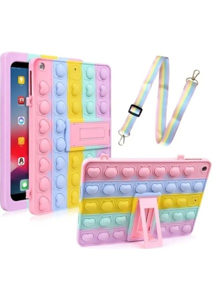 Apple iPad 10.2 8.nesil ile Uyumlu Kılıf Popit Tablet Kılıfı Askılı Standlı A2270 A2428 A2429