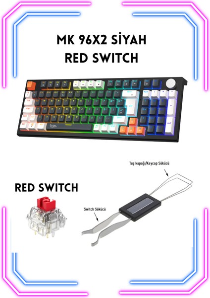 MKP98-10 Farklı Rainbow Aydınlatma-Mekanik Gaming Klavye