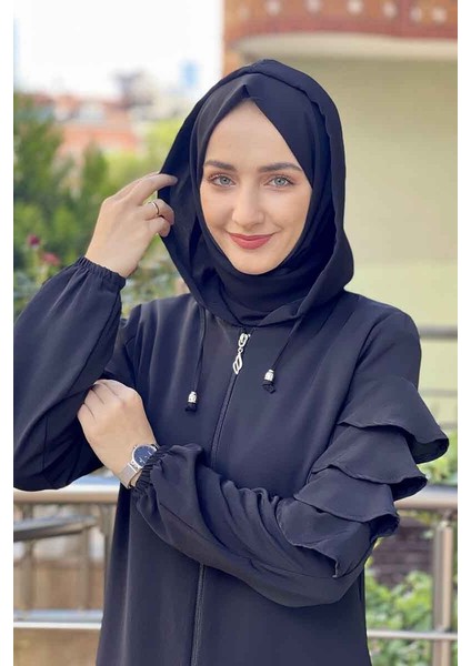 Kapişonlu Kap Siyah