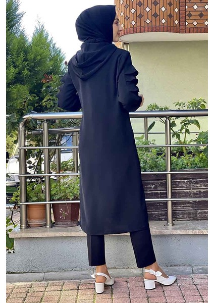 Kapişonlu Kap Siyah