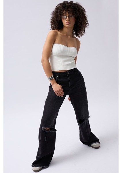 Straplez Dokulu Crop