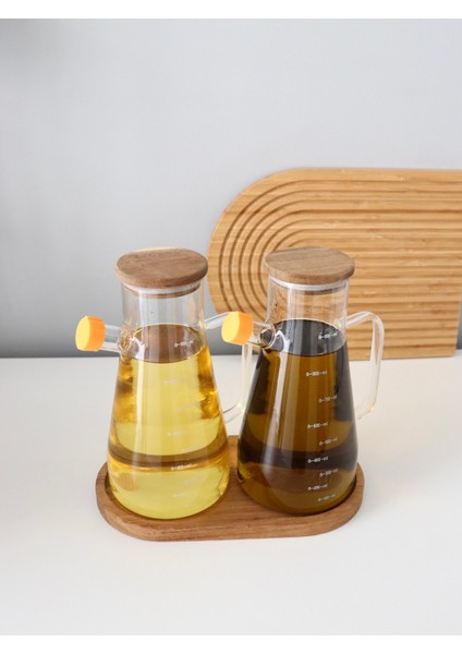 Akasya Yağdanlık Akasya Standlı Akasya Kapaklı Set 900ML
