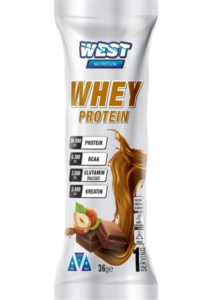 Whey Protein Tozu 36 gr 1 Servis Fındık & Çikolata Aromalı