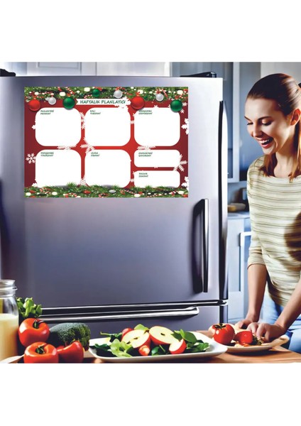 Yeni Yıl Temalı Magnet Planlayıcı 1 Adet 34,5 x 49,5 cm ve 2 Kalem Hediyeli Aylık modelleri
