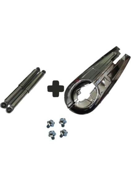 Cg - Çita Nikel Alt Üst Zincir Muhafaza + 4 Adet Muhafaza Vidası + 25 cm Fındık Amortisör Seti Srn