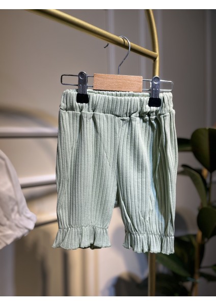 Fırfırlı Fisto Yakalı Kız Bebek Yeşil Alt-Üst Takım %100 Organıc Cotton modelleri