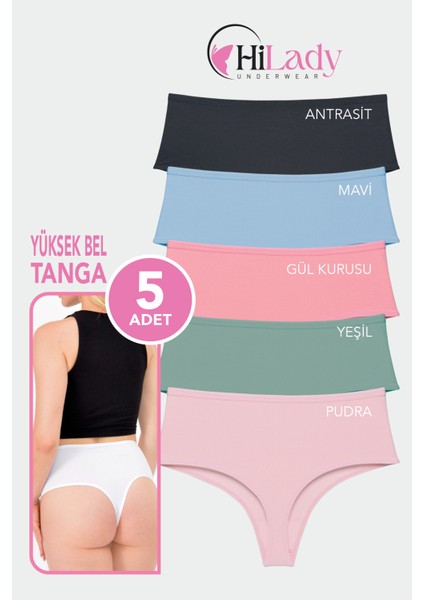 Kadın Tanga, Yüksek Bel Tanga, String Tanga Koyu Soft Pamuklu Esnek
