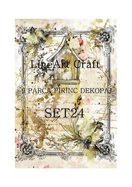 Lineart Pirinç Dekopaj Kağıdı 9 Parça SET-024