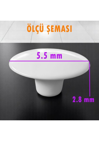 8 Adet Plastik Kulp Beyaz Bombeli Düğme Mobilya Mutfak Dolap Dolabı Tek Vidalı Çekmece Kulbu Kulpları