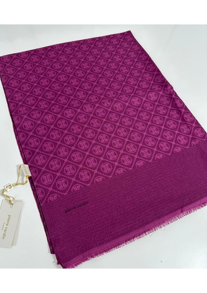 Elegans Monogram Şal-75 x 190-090700-994 Fuşya