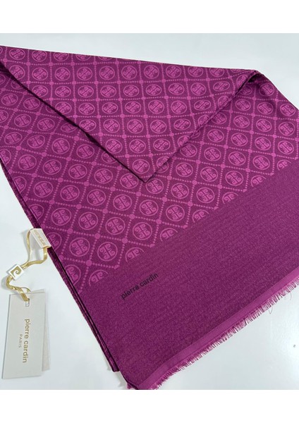 Elegans Monogram Şal-75 x 190-090700-994 Fuşya