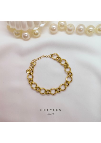 Altın Rengi Samanyolu Model Çelik Bileklik