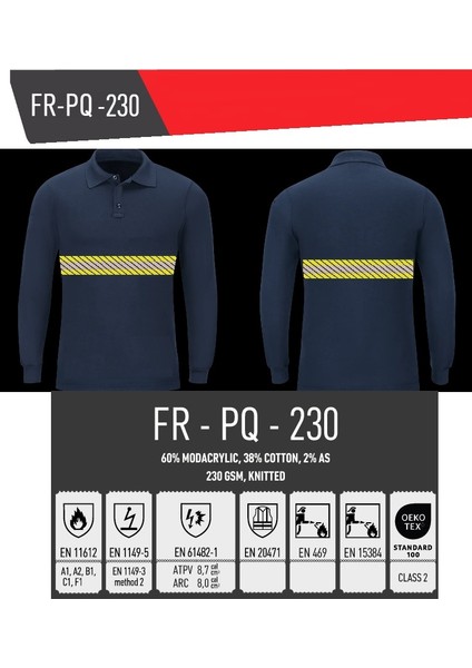 Fr-Pq - 230 Antistatik Alev Almaz Polo T-Shırt modelleri