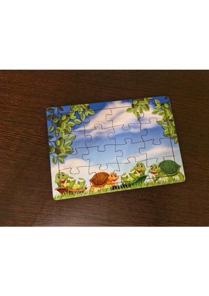 Kaplumbağalar - 16 Parça Eğitici Öğretici Ahşap Çocuk Puzzle Yapboz Bebek Çocuk Oyuncak modelleri