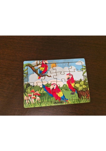 Papağanlar 16 Parça Eğitici Öğretici Ahşap Çocuk Puzzle Yapboz Bebek Çocuk Oyuncak modelleri