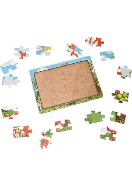 Kangurular 16 Parça Eğitici Öğretici Ahşap Çocuk Puzzle Yapboz Bebek Çocuk Oyuncak