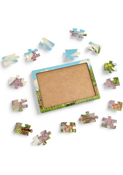 Su Aygırları- 16 Parça Eğitici Öğretici Ahşap Çocuk Puzzle Yapboz Bebek Çocuk Oyuncak