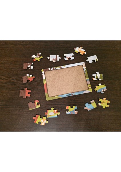 Hayvanlar Alemi 14 - 16 Parça Eğitici Öğretici Ahşap Çocuk Puzzle Yapboz Bebek Çocuk Oyuncak