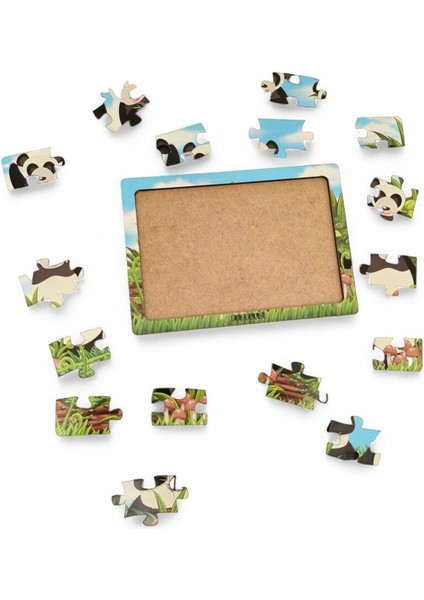 Pandalar 16 Parça Eğitici Öğretici Ahşap Çocuk Puzzle Yapboz Bebek Çocuk Oyuncak fiyatları