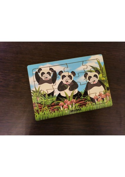 Pandalar 16 Parça Eğitici Öğretici Ahşap Çocuk Puzzle Yapboz Bebek Çocuk Oyuncak modelleri