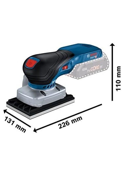 Professional Gss 18V,13 Akülü Titreşimli Zımpara (18 Volt, Solo, 6.000 Dev/dak, 12.000-20.000 Titreşim/dak, Karton Kutuda modelleri