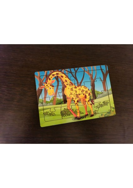 Zürafa 16 Parça Eğitici Öğretici Ahşap Çocuk Puzzle Yapboz Bebek Çocuk Oyuncak modelleri