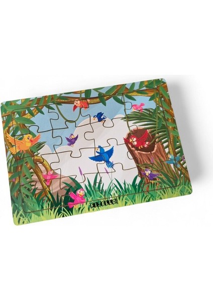 Kuşlar 16 Parça Eğitici Öğretici Ahşap Çocuk Puzzle Yapboz Bebek Çocuk Oyuncak