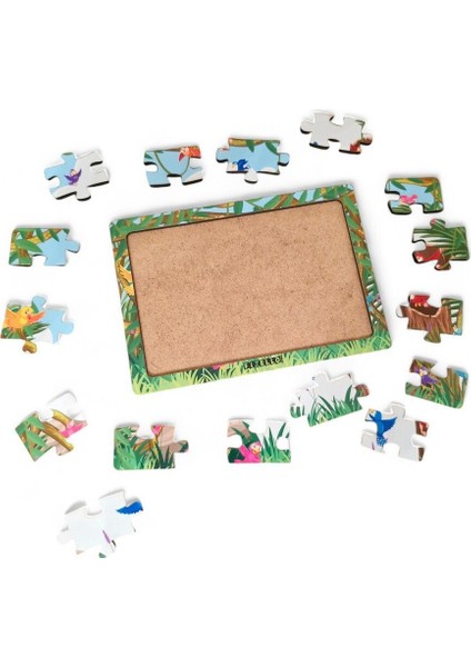 Kuşlar 16 Parça Eğitici Öğretici Ahşap Çocuk Puzzle Yapboz Bebek Çocuk Oyuncak